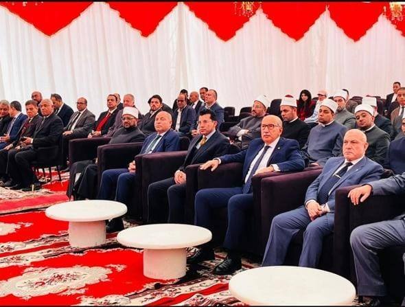 رئيس محكمة النقض- رئيس مجلس القضاء الأعلى- يضع حجر أساس مسجد شهداء القضاة بالتجمع السادس
